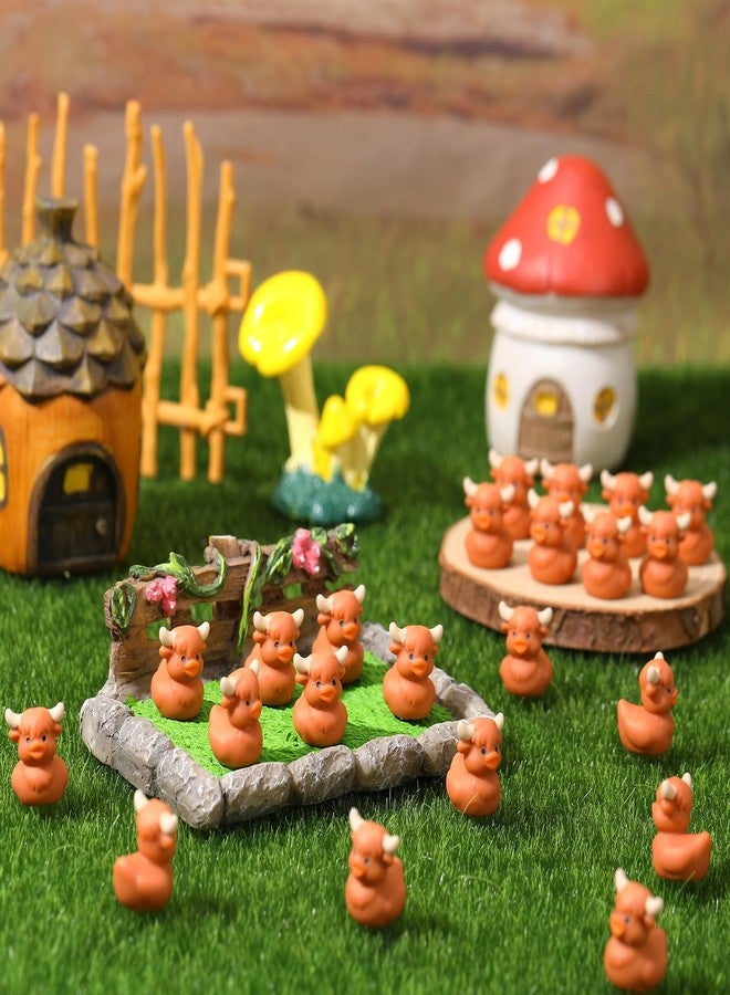 GGSTDDUP 50 Pcs Highland Cow Ducks Toy Figures, Mini Cow Resin Ducks Bulk, Tiny Cows Figurine Dress up Duck Toy for Party Favors (Highland Cow) - Image 5