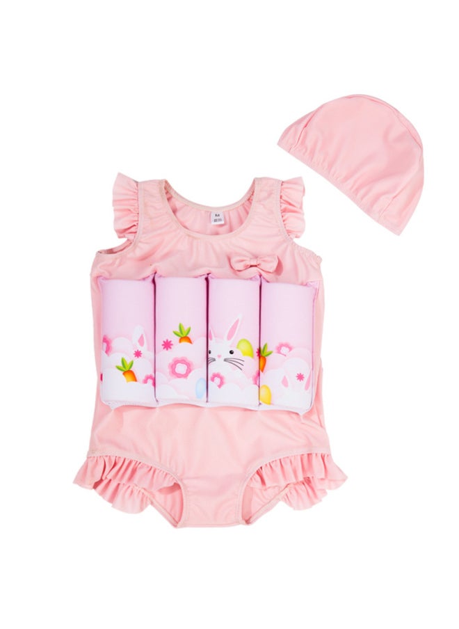 Loquat Children's Buoyancy Swimsuit Baby Swimsuit One-piece Girl Toddler 2-3 Years Old Toddler 1 Boy Swimsuit Baby-Color:Powder Rabbit-  - Image 1