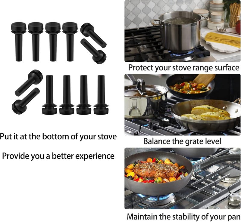 atgestore WB02X24790 Grate Rubber Feet for GE Stove Parts Rubber Grate Bumpers, Cafe Stove Top Grate Foot for GE Gas Range Parts Burner Grate Pad Replacement GE Gas Cooktop Parts Grate protectors 12Pcs - Image 4