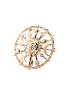 MUZHE Golden Star Moon Sun Galaxy Rudder Brooch Pin For Couple  - Image 3