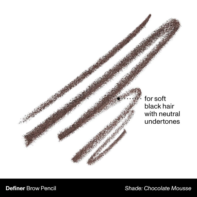 Morphe Definer Dual-Ended Brow Pencil & Spoolie - Eyebrow Pencil with Precision Slanted Tip for Shaping, Defining & Filling - Smooth, No-Tug Formula - Chocolatte Mousse (0.003 oz) - Image 3