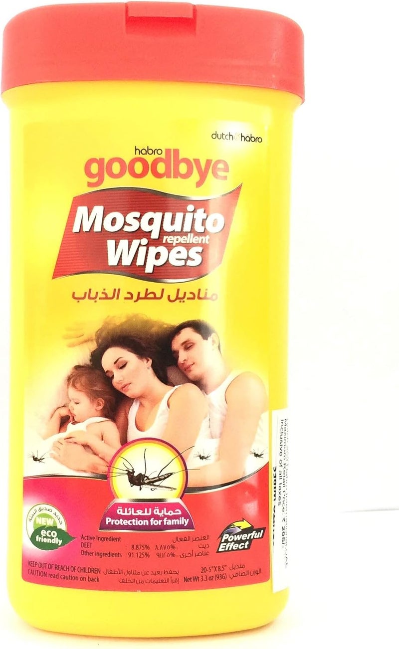 Habro Goodbye Mosquito Repellent Wipes - Family Protection - Image 1