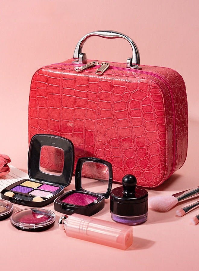 21 Piece Kid's Makeup Set, Washable and Simulation Makeup Kit in Cosmetic Case - Perfect Birthday Gift for Girls, Princess Play Makeup Toy - Image 2