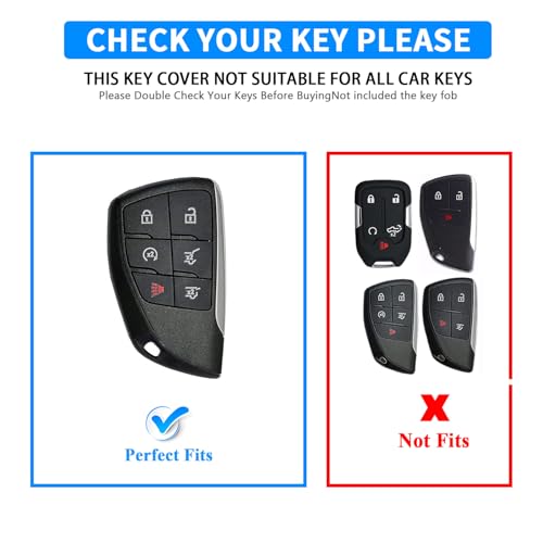 QBUC for Chevy Heavy Key fob Cover for Chevy 2022 2023 2024 2025 Silverado 1500 GMC Sierra 1500, Metal Key Case for Chevrolet Tahoe 2024 2025 Silverado Sierra 2500HD 3500HD Key Protector 6 Buttons - Image 2
