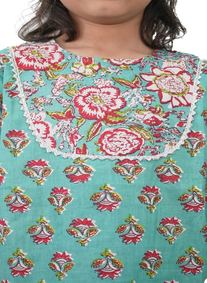 IKKAI® Baby girls Outdoor & Indoor Ethnic wear Outfit Baby girl’s Clothing Set Summer casual wear suitable Pack of 1 (GREEN, 6-7 YEAR) - Image 5