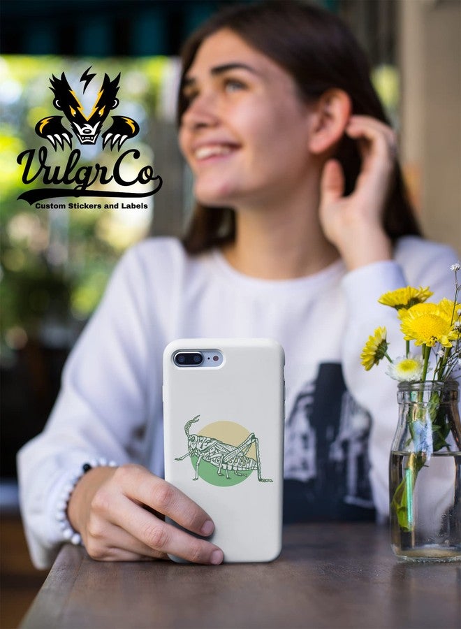 VulgrCo Green Grasshopper Line Art Animal Funny Sticker Vinyl Waterproof UV Resistant Decal for Phones Laptops Water Bottles Tumblers Boats Cars Trucks Windows Kayak 3" inch Bumper Stickers - Image 3
