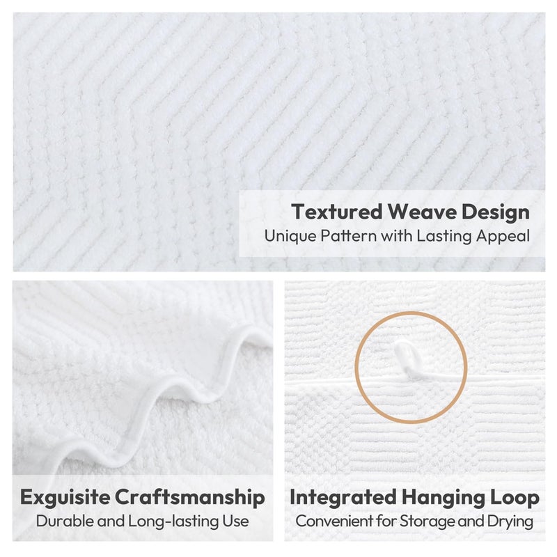 JML Bath Towels Set, Large Microfiber Body Towel for Adult, 2 Pack, 30" x 60", Oversized, Soft, Super Absorbent, Fast Drying, Use for Sport, Fitness, Yoga, Fleece Diamond Cross Grid White - Image 3