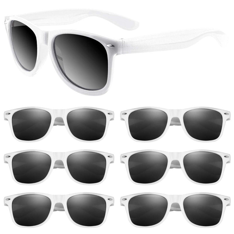 ASTARON ASTARON Novelty Sunglasses Bulk, 6 Pack White Novelty Sunglasses Party Favors for Summer Beach Pool Wedding Party, Great Gift for Pool, Birthday Party Supplies Goody Bag Favors - Image 1
