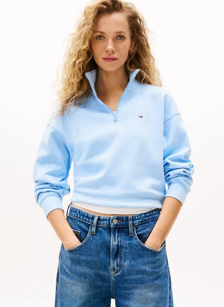 TOMMY JEANS Logo Half Zip Sweatshirt