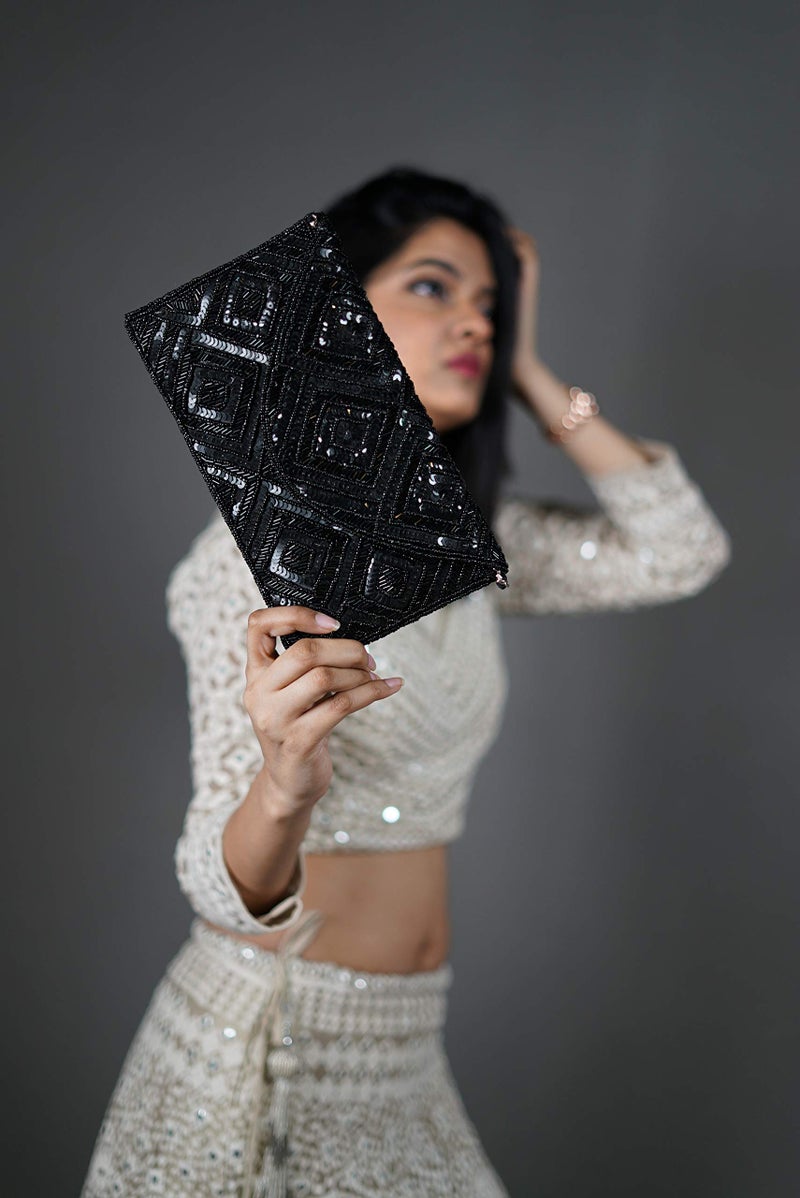 DUCHESS Women's Hand Embroidered Envelope Clutch -Bridal Ethnic Traditional Casual Purse/Clutch/Handbag (23 L x 2.5 W x 13H cm) - Image 2