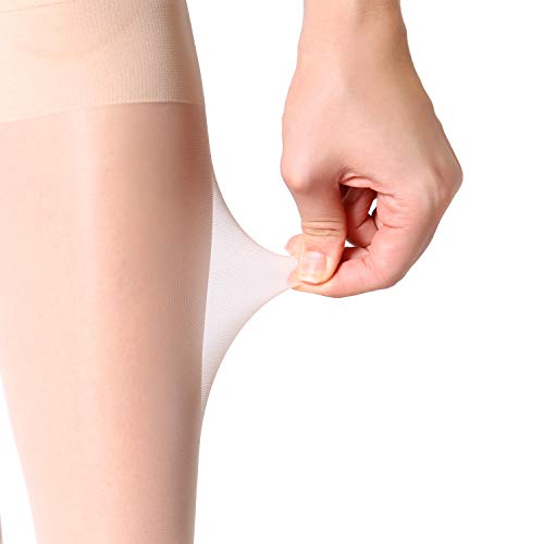 MANZI 12 Pairs Knee High Stockings Sheer Pantyhose for Women Nude - Image 5