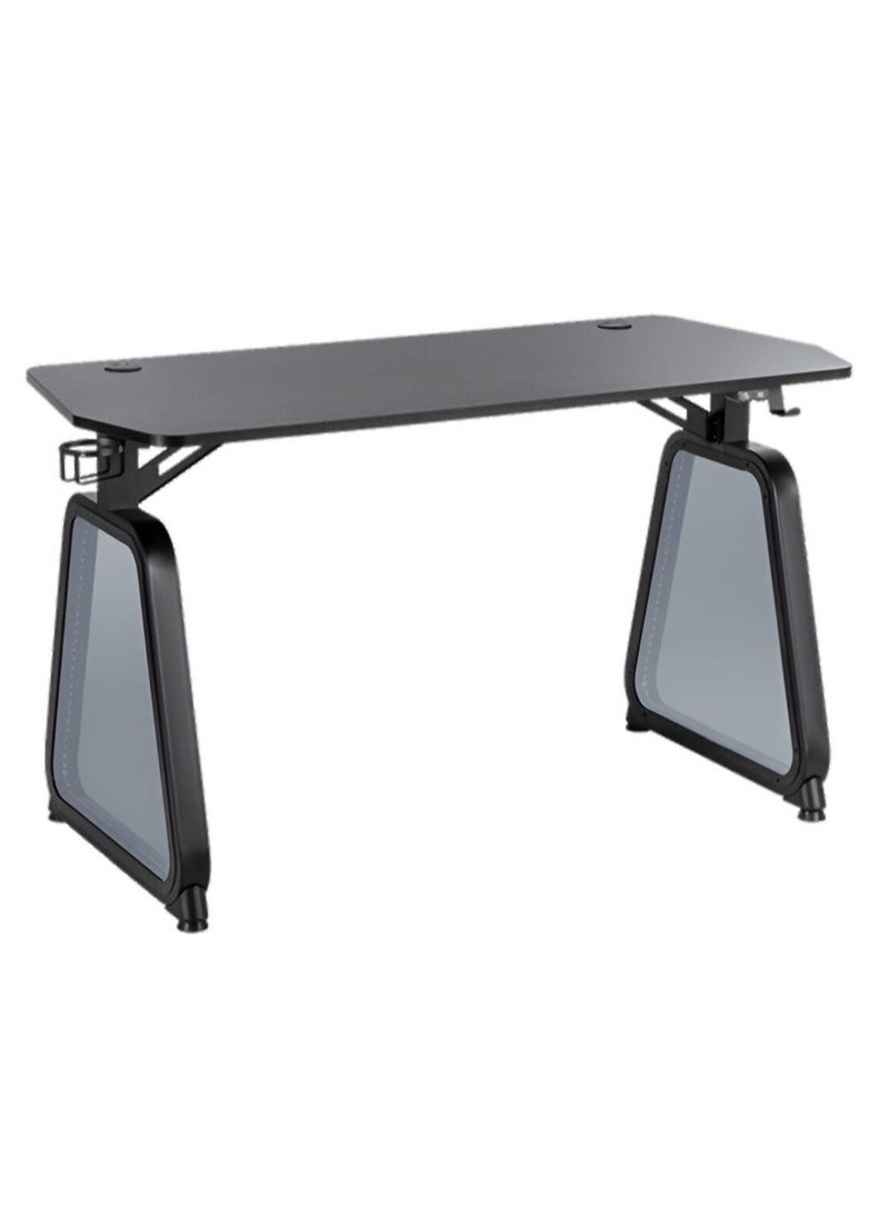 TWISTED MINDS Twisted Minds Infinity Gaming Desk Mirror Legs, Carbon Fiber Texture, Infinity LED Light, 120cm x 60cm x 75cm Size, Extended Mouse Pad, Intuitive Lighting Control, Black | TM-GMD12-1D  - Image 2