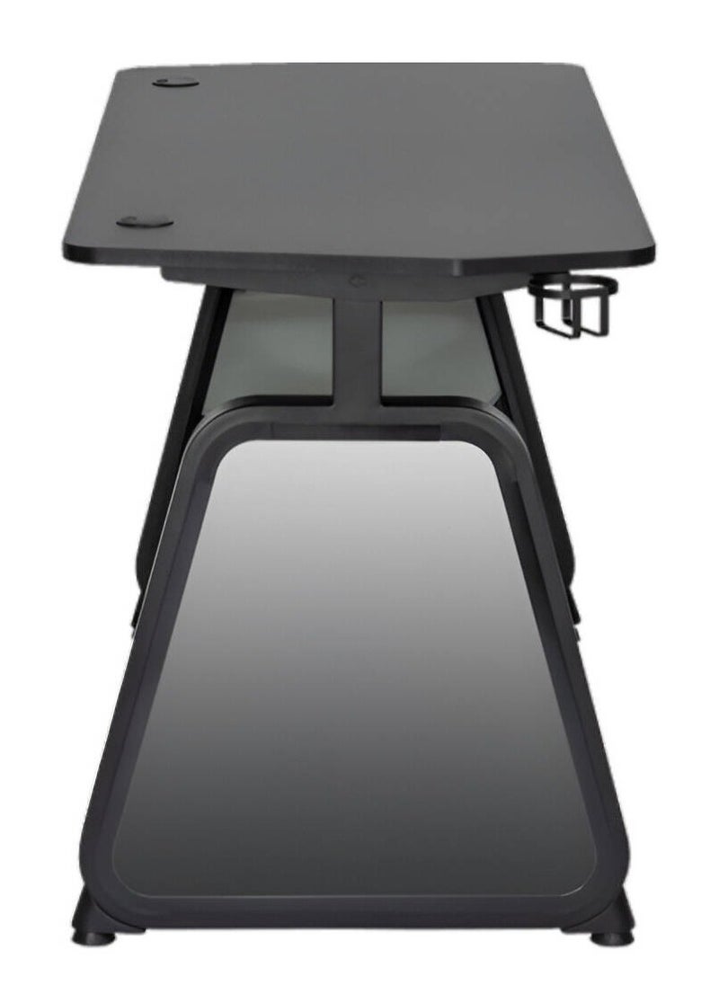 TWISTED MINDS Twisted Minds Infinity Gaming Desk Mirror Legs, Carbon Fiber Texture, Infinity LED Light, 120cm x 60cm x 75cm Size, Extended Mouse Pad, Intuitive Lighting Control, Black | TM-GMD12-1D  - Image 3