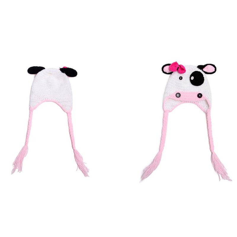 🧸 قبعة صوفية على شكل بقرة هولندية دافئة لفصل الشتاء - Image 3