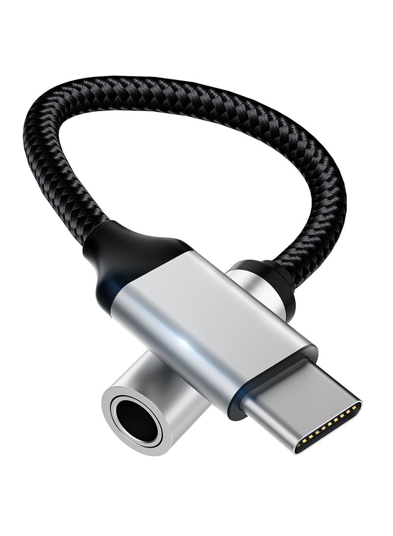 SYOSI USB C to 3.5mm Audio Headphone Jack Adapter, USB Type-c Male to 3.5mm Digital Audio Adapter Cable, HiFi DAC Braided Cable Cord for Samsung Galaxy S22 S21, iPhone 15 14 13, iPad, MacBook, Pixel 5 6 XL - Image 1