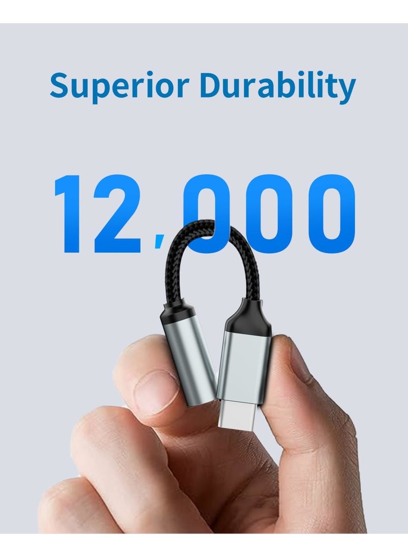 SYOSI USB C to 3.5mm Audio Headphone Jack Adapter, USB Type-c Male to 3.5mm Digital Audio Adapter Cable, HiFi DAC Braided Cable Cord for Samsung Galaxy S22 S21, iPhone 15 14 13, iPad, MacBook, Pixel 5 6 XL - Image 4