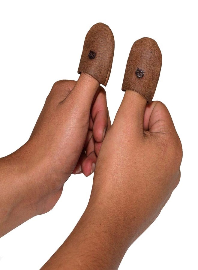 Hide & Drink, Durable Thimble (8 Pack) Handmade from Full Grain Leather - Finger Protector, Sewing Thimble, Hand Applique & EPP, Quilting Embroidery - Bourbon Brown - Image 2