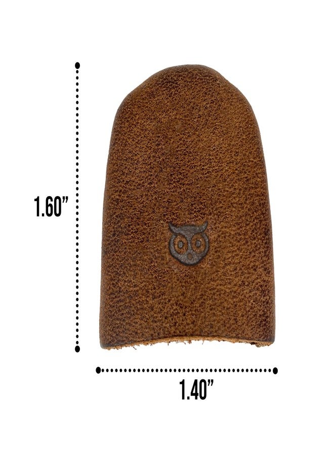 Hide & Drink, Durable Thimble (8 Pack) Handmade from Full Grain Leather - Finger Protector, Sewing Thimble, Hand Applique & EPP, Quilting Embroidery - Bourbon Brown - Image 3