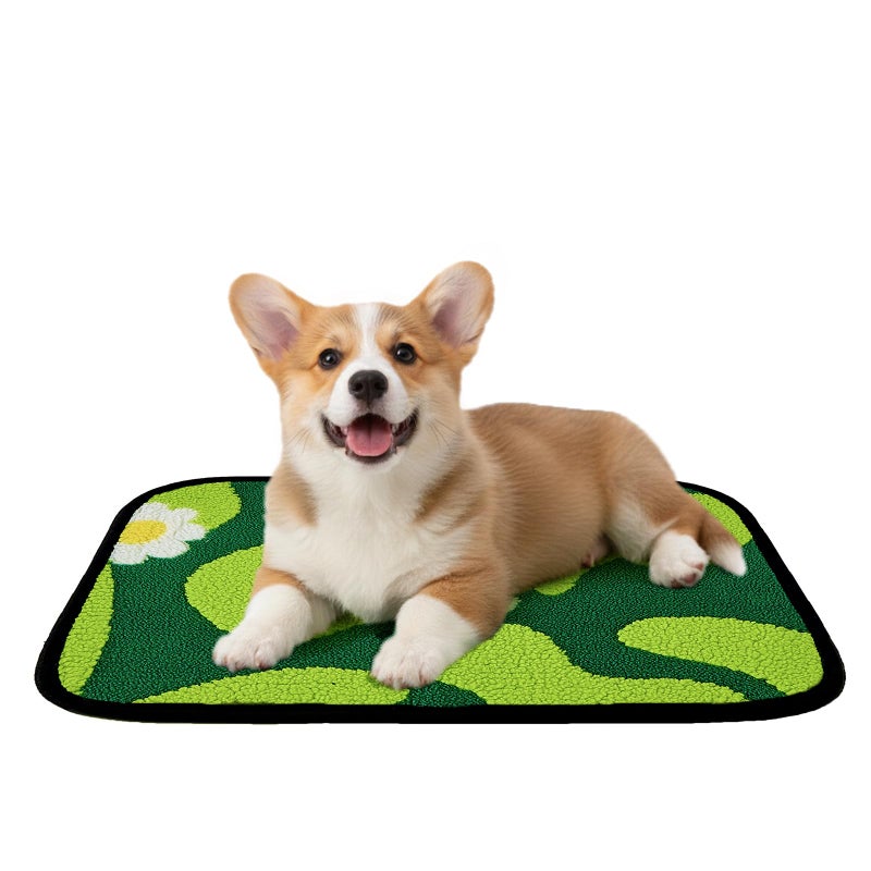 Qeils Reusable Puppy Pads for Small Dogs, Washable Pee Pads with Non-Slip , Absorbent Leakproof Mat for Crates, Playpens, Pet Beds & Whelping, Indoor Potty Training Grass Green, 14"x18", 2 Pack - Image 1