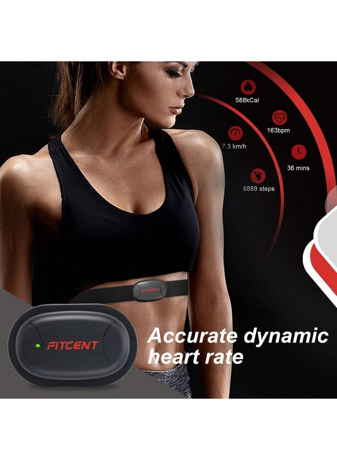 Fitcent حزام صدر لمراقبة معدل ضربات القلب القابل لإعادة الشحن 5.3 كيلوهرتز / بلوتوث 5.0 / أنتي + لمراقبة معدل ضربات القلب من بيليتون لمعدل ضربات القلب في سترفا وزيفت ودي دي بي يوغا - Image 3