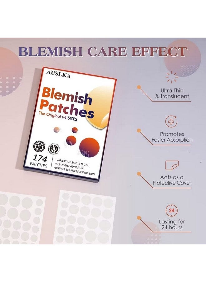 AUSLKA Blemishes Patches -175 Patches - Hydrocolloid Spot Dots - Blemishes Patch - Pimple Stickers, For Face Absorbing Cover Patch - Image 5
