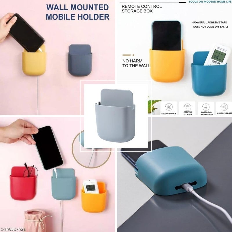 PK shopper Creative Wall Mounted Storage Organizer Box Remote Control Storage Case Air Conditioner Plug Mobile Phone Stand Stationary Rack Toothbrush Holder Set of 4 - Image 4