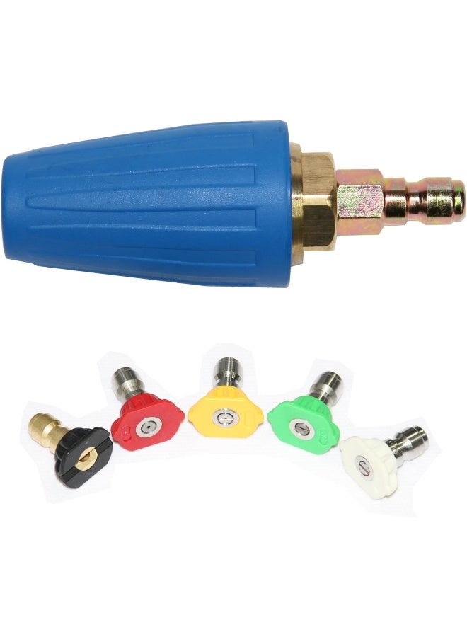 XZT 4.0 Pressure Washer Rotating Turbo Nozzle 4000 Psi 4 Gpm With Spray Nozzle Tips Kit  - Image 1