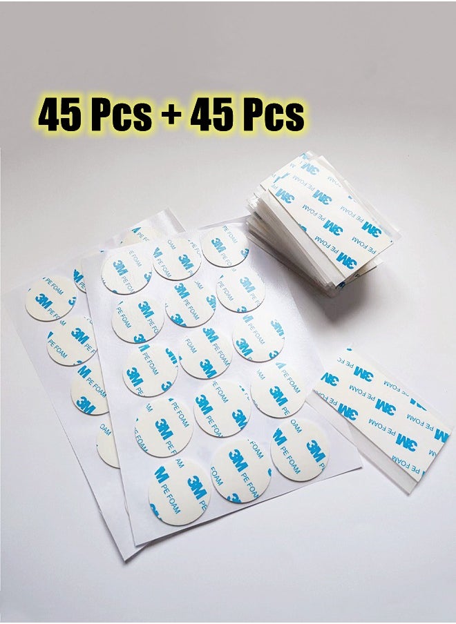 3M 90 Pcs Double Sided Foam Tape Round and Square Self-Adhesive Foam Tape for DIY Art Crafts Supplies, 35*35mm, 80*40mm  - Image 1
