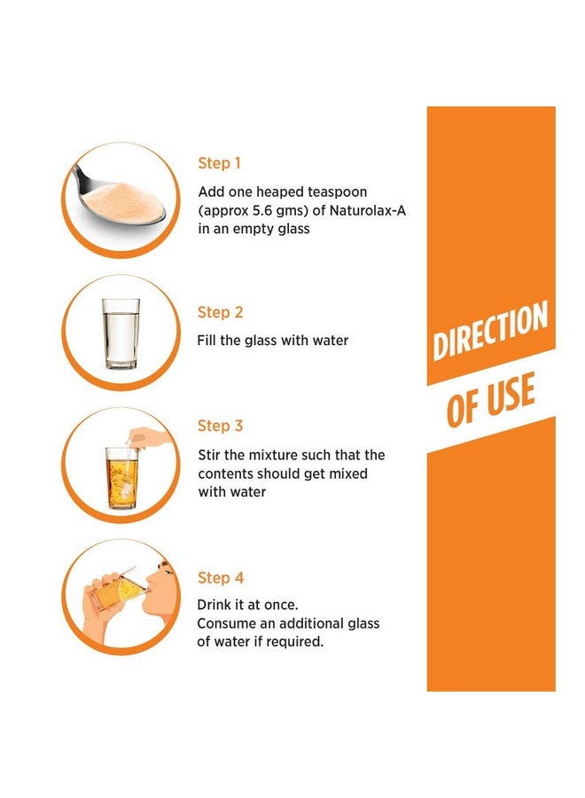 Naturolax بودرة ناتورولاكس-أ إيسابغول | 300 جرام - عبوة من 2 | مسحوق قشور السيليوم | تركيبة أيورفيدا غير مكونة للإدمان | مكملات الألياف للهضم | تخفيف فعال للإمساك | بنكهة البرتقال - Image 5