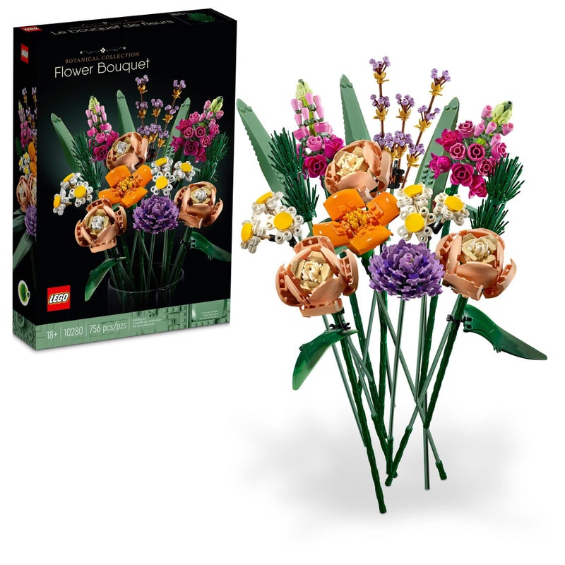 LEGO Icons Flower Bouquet Building Set - Artificial Flowers with Roses  Mother's Day Decoration  Botanical Collection and Table Art for Adults  Gift for Mother's Day  10280 - Image 1