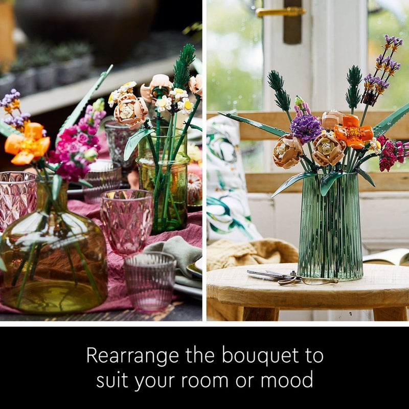 LEGO Icons Flower Bouquet Building Set - Artificial Flowers with Roses  Mother's Day Decoration  Botanical Collection and Table Art for Adults  Gift for Mother's Day  10280 - Image 4