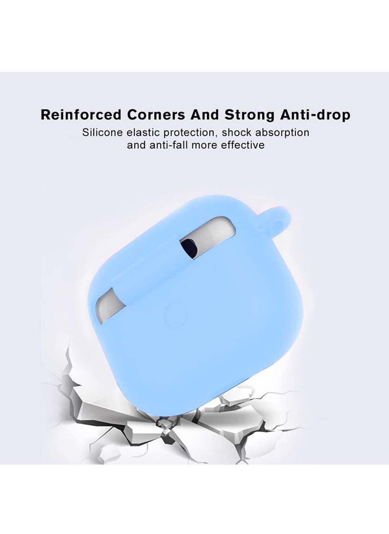 Wtech - AirPods Case Protective Liquid Silicone Skin Cover Case Compatible with Apple AirPods 4 - Sky Blue - Image 1