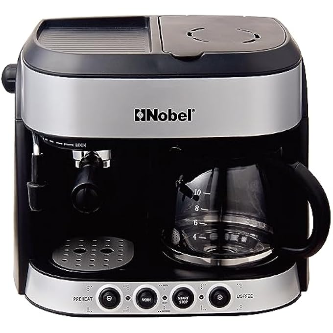 Nobel Coffee Machine 125 Liter Espresso  Americano With Steam Pump Model Ncm13 1 Year Full Warranty Silver Ncm13 - Image 2