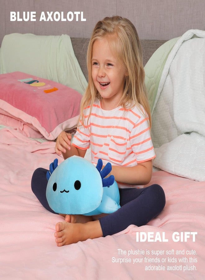 Onsoyours Cute Axolotl Plushie, Soft Stuffed Animal Salamander Plush Pillow, Kawaii Plush Toy for Kids (Blue Axolotl A, 13") - Image 4
