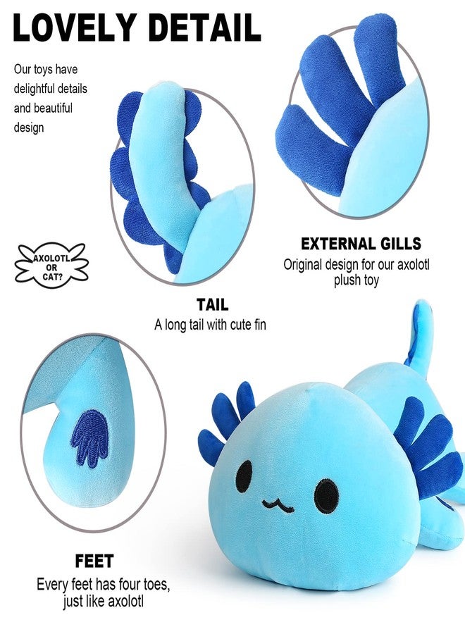 Onsoyours Cute Axolotl Plushie, Soft Stuffed Animal Salamander Plush Pillow, Kawaii Plush Toy for Kids (Blue Axolotl A, 13") - Image 3