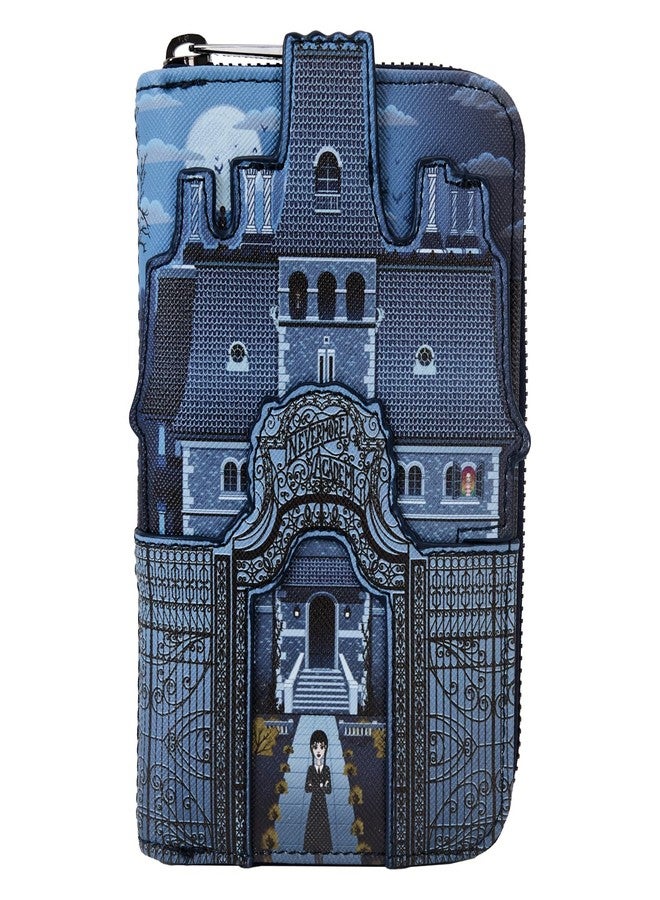 Loungefly MGM Wednesday Nevermore Castle Zip Around Wallet - Image 1