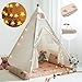RongFa Teepee Tent for KidsPortable Children Play Tent Indoor Outdoor White with Mat - Image 4