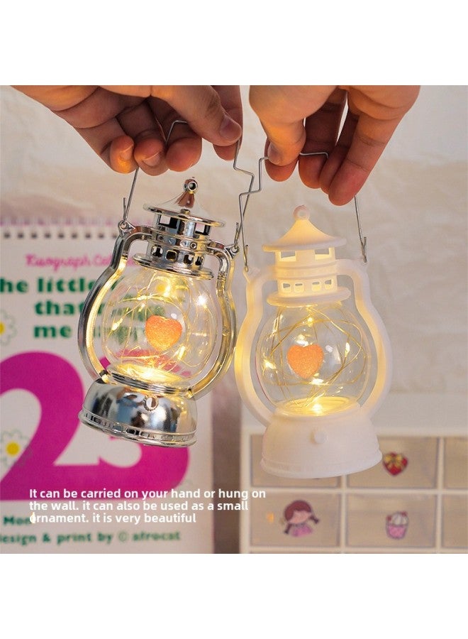 DIY Love Small Oil Lamp Creative Tanabata Valentine's Day Gift Bedroom Bedside Lamp Atmosphere Lamp Desktop Decorative Ornaments-Specification:Diy Black Small Oil Lamp (pink Bow)  - Image 5