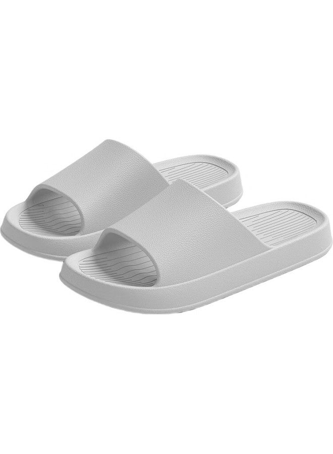 Lurad Slippers For Men, Shower Sandals, Soft-Soled, For Home Use, Eva Material, Couples, Indoor Bathroom Slippers For Women, Gray, Size 41-42 - Image 2
