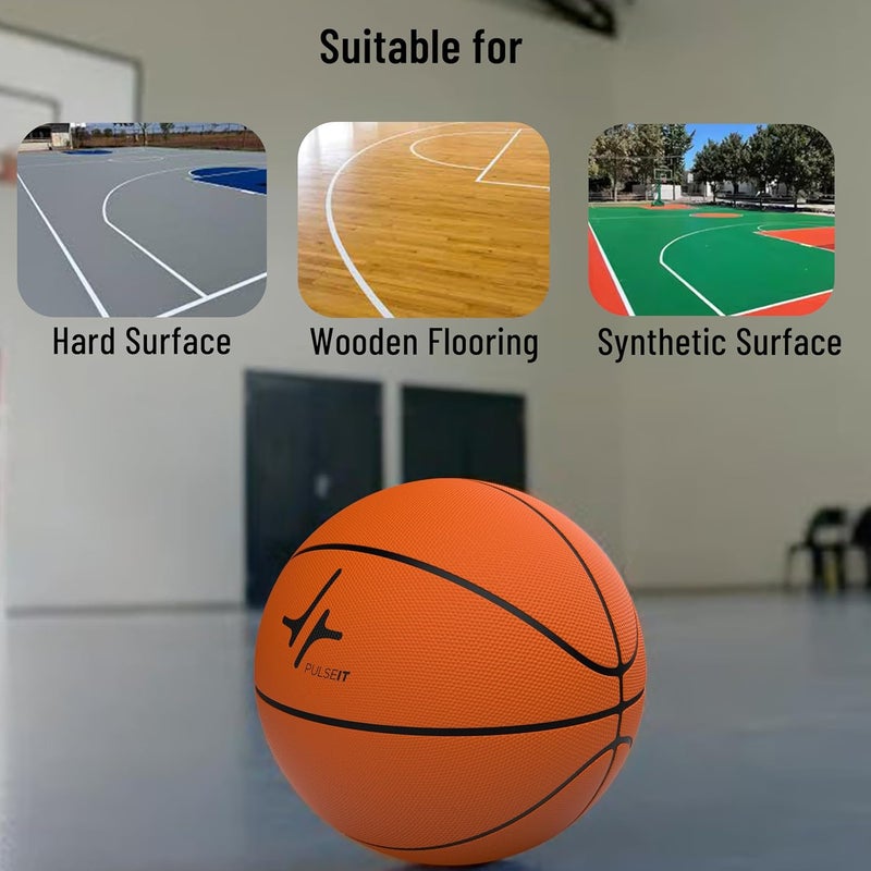 PulseITBounceX Size 7 Professional Basketball for Indoor & Outdoor Games, Training | Perfect for Kids, Adults, Athletes & Basketball Ideal for All Court Surfaces (Orange) - Image 4