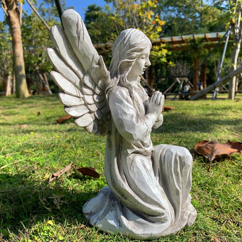 Handsider Praying Angel Garden Statue, Religious Fairy Sculpture Waterproof Decorative Figurine Art Decor for Patio, Lawn, Yard, Housewarming Ornament Present Angels HSa-1 - Image 4