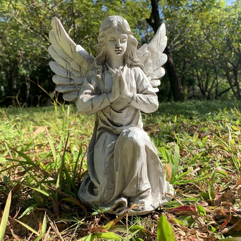 Handsider Praying Angel Garden Statue, Religious Fairy Sculpture Waterproof Decorative Figurine Art Decor for Patio, Lawn, Yard, Housewarming Ornament Present Angels HSa-1 - Image 5