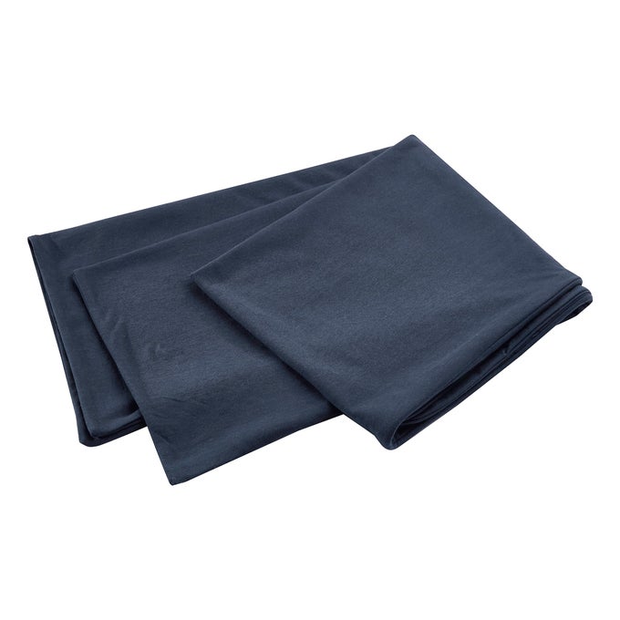 LUXURY SOFT REMOVABLE COTTON BODY PILLOW COVER ZIPPER CLOSURE KNITTED NAVY BLUE 21X54