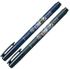 Tombow 2Pacs X Tombow Fudenosuke Brush Pen  Soft Type  Hard Type Each 2 Pens  Total 4 Pens Set - Image 2