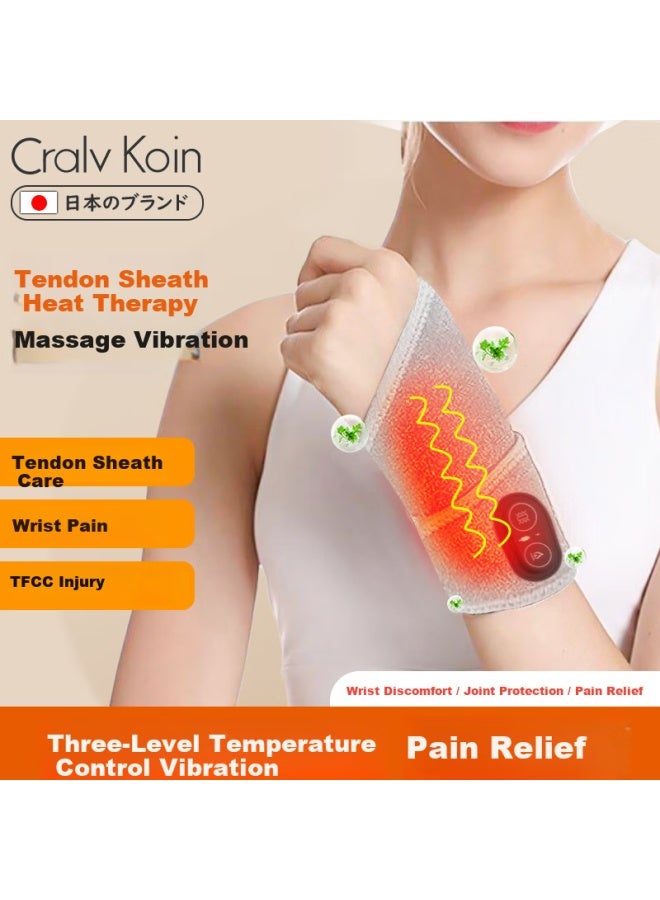 Cralvkoin Electric Heating Wrist Brace For Tendonitis, Pain Relief, Mugwort Heat Therapy, Hand Care, Mouse Hand Support - Image 1
