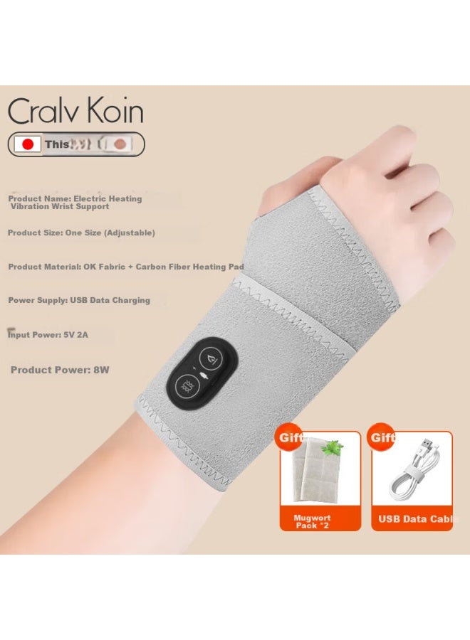 Cralvkoin Electric Heating Wrist Brace For Tendonitis, Pain Relief, Mugwort Heat Therapy, Hand Care, Mouse Hand Support - Image 4