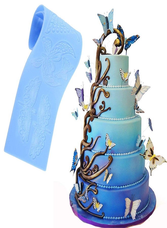 Anyana sugar edible butterfly dragonfly lace cake silicone Embossing Mat Texture fondant impression lace mat decorating mold gum paste cupcake topper tool icing candy imprint baking moulds sugarcraft - Image 1