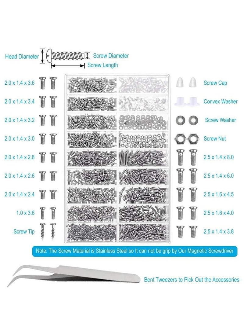 DIY Crafts DIY Crafts CTDIYHI34818 Eyeglass Repair Kit with 25 Pcs Precision Eyeglass Screwdriver Set and 1000Pcs Glasses Screws for Eyeglasses  - Image 3