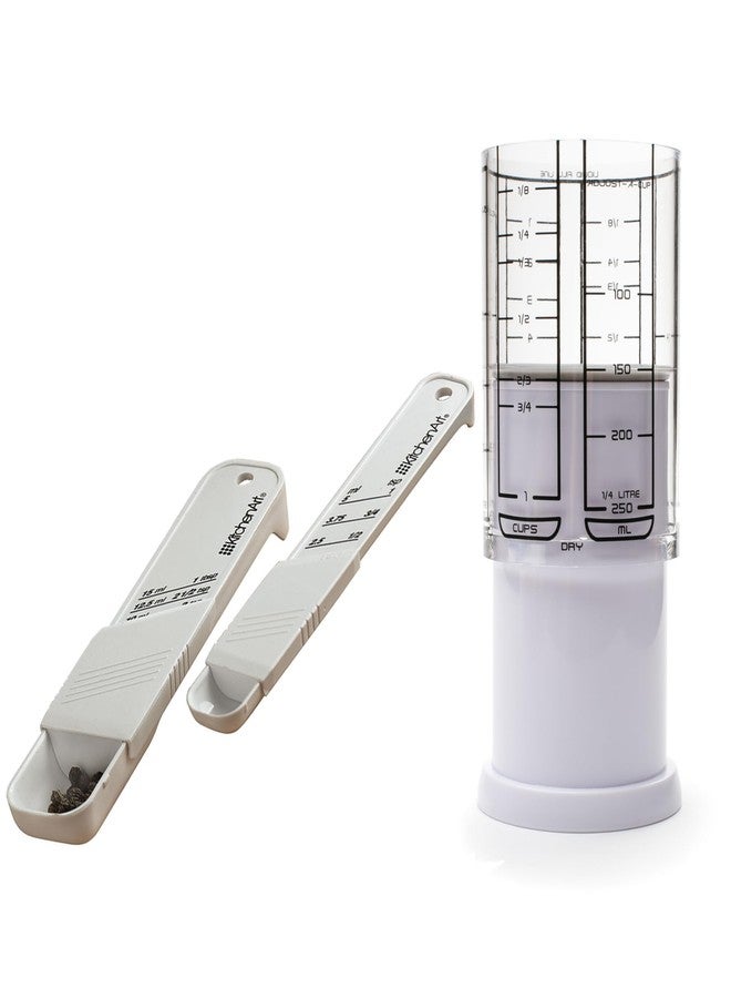 Kitchenart 1 Cup Adjust-A-Cup and White Adjust-A-Teaspoon and Adjust-A-Tablespoon Set - Image 1