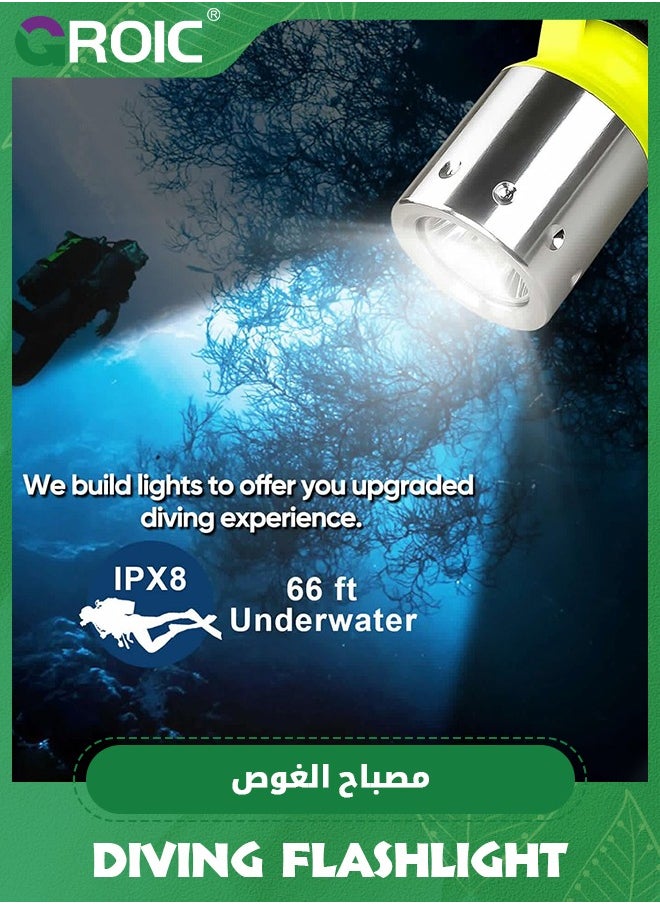 Dive Flashlight Scuba Diving Flashlight 5000LM, IP68 Waterproof Flashlight, 3 Modes Underwater Lights with Power Indicator, Snorkeling Light with Rechargeable Battery for Night Diving - pzsku/Z2F5DBE8E55DA04CEE3E1Z/45/_/1730447392/2b579828-8810-4346-ace0-9dd759ea2f14